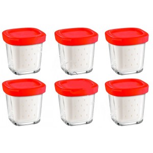 Coffret de 6 pots avec égoutoir delices box pour yaourtière seb réf : XF100501