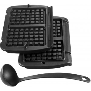 Lot de 2 Plaques gaufres avec louche Optigrill pour Gaufrier TEFAL XA724810