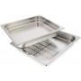 Lèche-frite en inox perforé (35,5 x 32,5 x 5cm) pour four vapeur AEG, Electrolux.