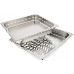 Lèche-frite en inox perforé (35,5 x 32,5 x 5cm) pour Four AEG 140024982054