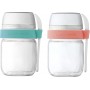 Lot de 2 pots de yaourts compartimentés à emporter Pamplemousse & Chlorophylle pour yaourtière - fromagère Lagrange