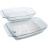Plat en Verre pour Four Vapeur AEG - Kit composé de 2 récipients en Verre et de 2 grilles en Acier chromé.