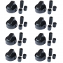 qualtex lot de 8?x boutons de commande noirs avec adaptateurs pour cuisini?re new world et belling