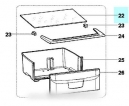 couvre bac a legumes 499x392x4 angle 45° pour rÉfrigÉrateur indesit