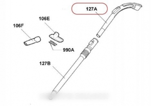 poignee flexible complete pour aspirateur ELECTROLUX