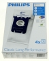 s-bag sacs aspirateur (x4) classique long performance pour aspirateur philips