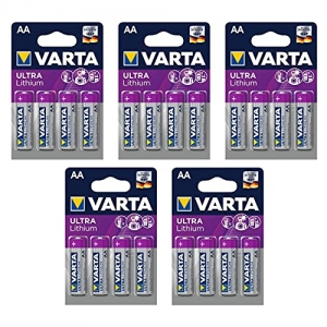 VARTA Lot de 5 Blisters de 4 piles Professional Lithium LR6 Mignon (AA), Réf: QP4008496680511, Accessoires