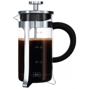 MELITTA Cafetière à piston Micro-Ondable Premium en verre et inox 3 tasses