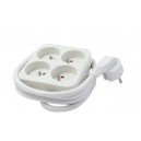 CHACON Bloc multiprise carré 4 prises 16A 3m blanc