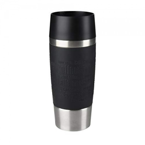 Emsa Travel Mug, Mug isotherme, 0,36 L, 100% sûr, 100% hermétique, Base antidérapante, Boissons chaudes et froides, Bonne prise