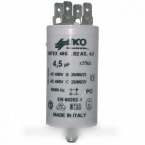 Condensateur de démarrage pour Lave-vaisselle Candy 4.5uf 400/450v 92219435