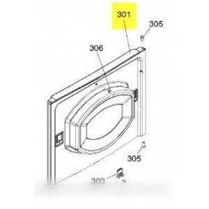 Porte de hublot pour Sèche-linge Hotpoint - Ariston C00113846