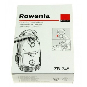 Lot de 6 Sacs + 1 microfiltre pour Aspirateur ROWENTA ZR745