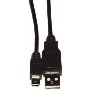 CORDON USB TYP-A MÂLE/MINI-USB MÂLE (5P.) 3,0M. NOIR pour audiovisuel video JVC