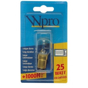 Ampoule b15 25w 230v pour Micro-ondes WHIRLPOOL 481281728337