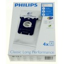 S-BAG SACS ASPIRATEUR (X4) CLASSIQUE LONG PERFORMANCE POUR ASPIRATEUR PHILIPS