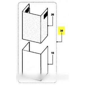 Cheminée ensemble inférieure et supérieure inox pour Hotte HOTPOINT ARISTON C00274189