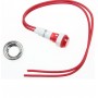 VOYANT ROUGE Ø 10MM + CABLE + ECROU CHROME