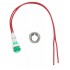 VOYANT VERT Ø 10MM + CABLE + ECROU CHROME