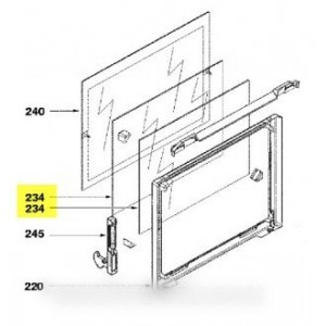 Vitre intermédiaire de porte pour Four FAGOR BRANDT 72X0281