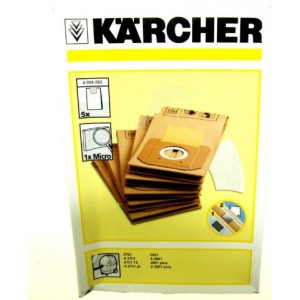 Lot de 5 Sacs + microfiltre pour Aspirateur KARCHER 69042630