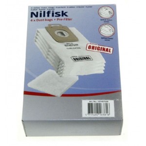 Lot de 4 Sacs aspirateur microfibre pour Aspirateur NILFISK ADVANCE 128389187