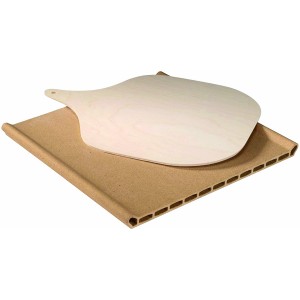 PIERRE À PIZZA EN TERRE CUITE 34 CM X 34.5 CM  x3 CM POUR FOUR WHIRLPOOL