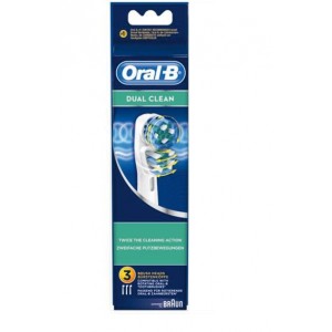 Brossette EB714-3 EB417 ORAL B Dual Clean(x3) pour Brosse à dents électrique BRAUN 64711702