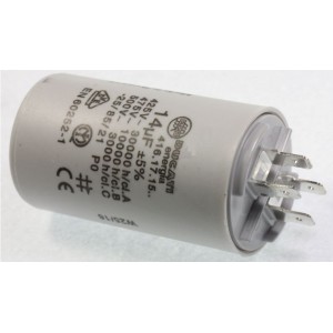 Condensateur de démarrage pour Lave-vaisselle Multi-marques 14uf 400/450v faston 6.3mm 416171564